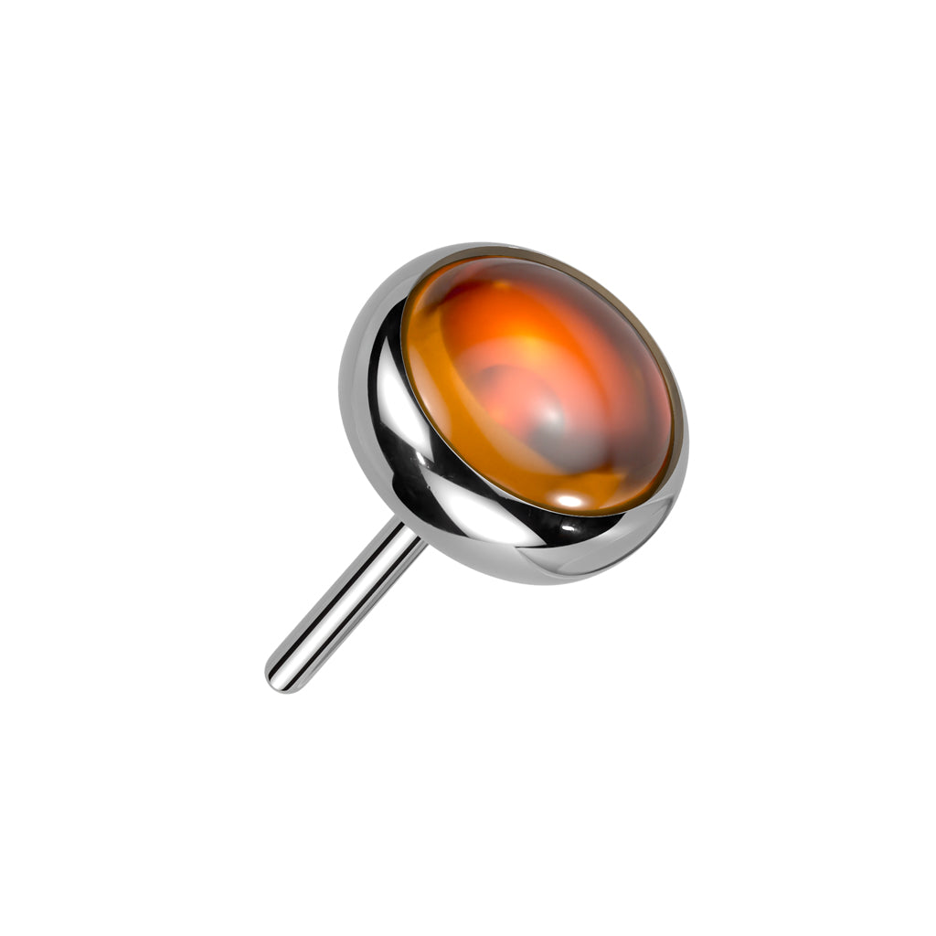 Titanium Threadless Bezel Natural Stone Top Only