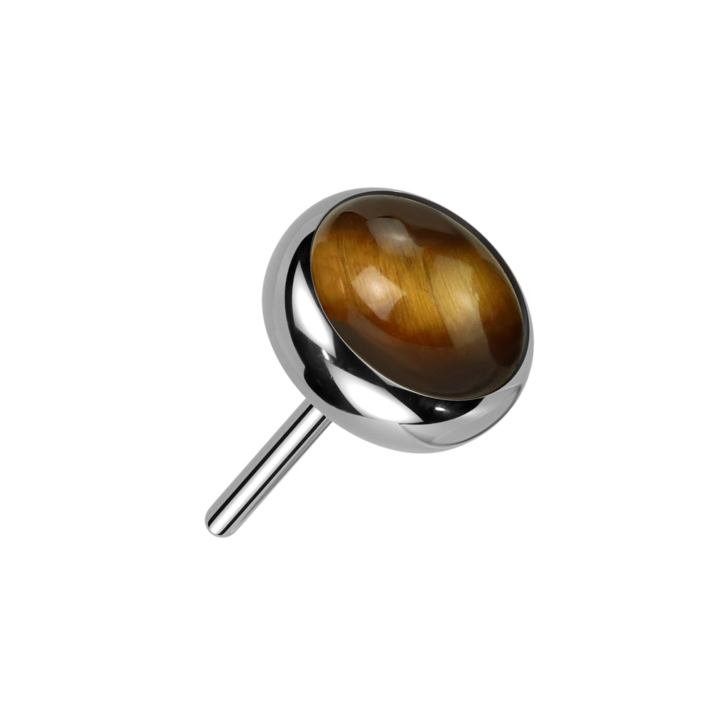 Titanium Threadless Bezel Natural Stone Top Only