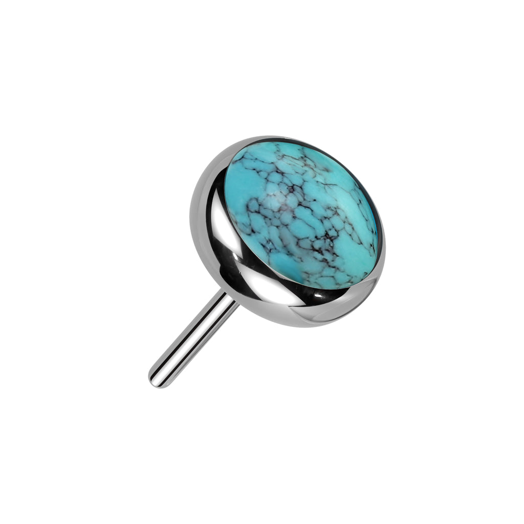 Titanium Threadless Bezel Natural Stone Top Only