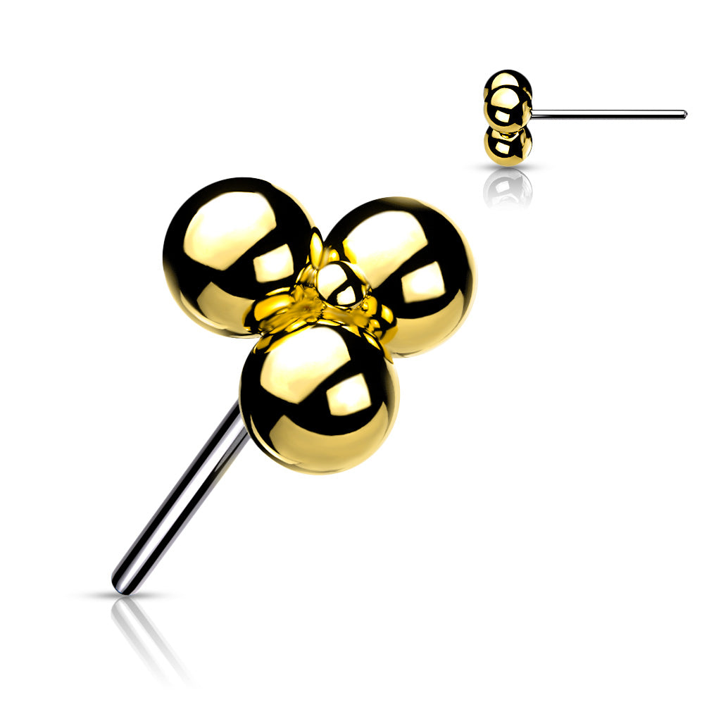 Pre-Sterilized Titanium Threadless Triangular 3 Ball Cluster (Top Only)