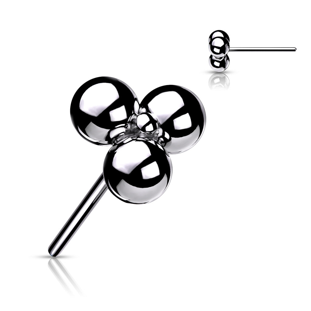 Pre-Sterilized Titanium Threadless Triangular 3 Ball Cluster (Top Only)