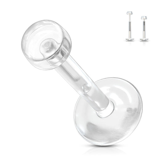 Acrylic Clear Retainer Threadless Push-In Top Labret Combo