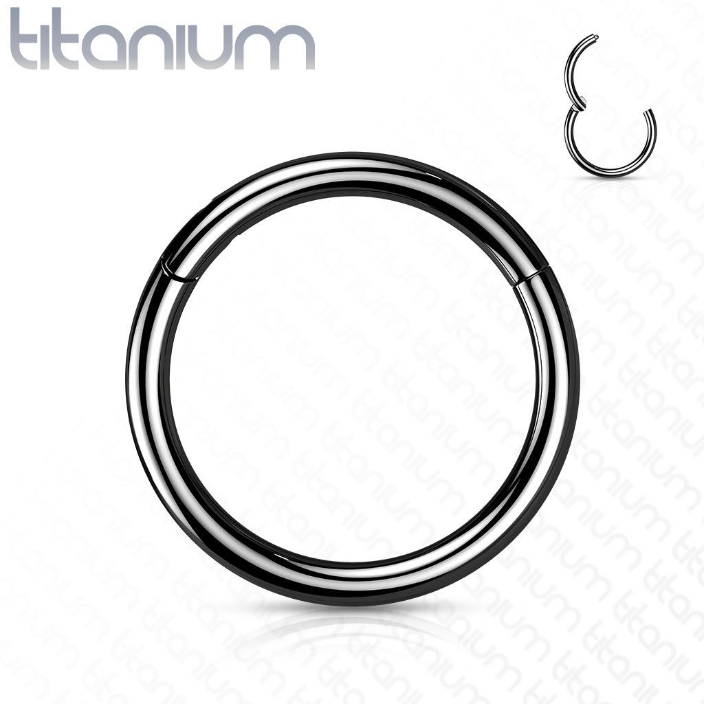Titanium Colored Hinged Rings 20G and 18G