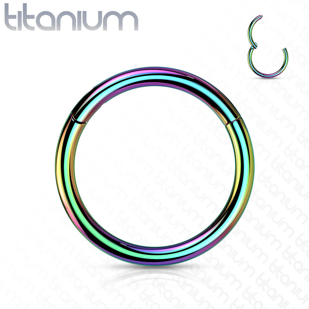 Titanium Colored Hinged Rings 20G and 18G