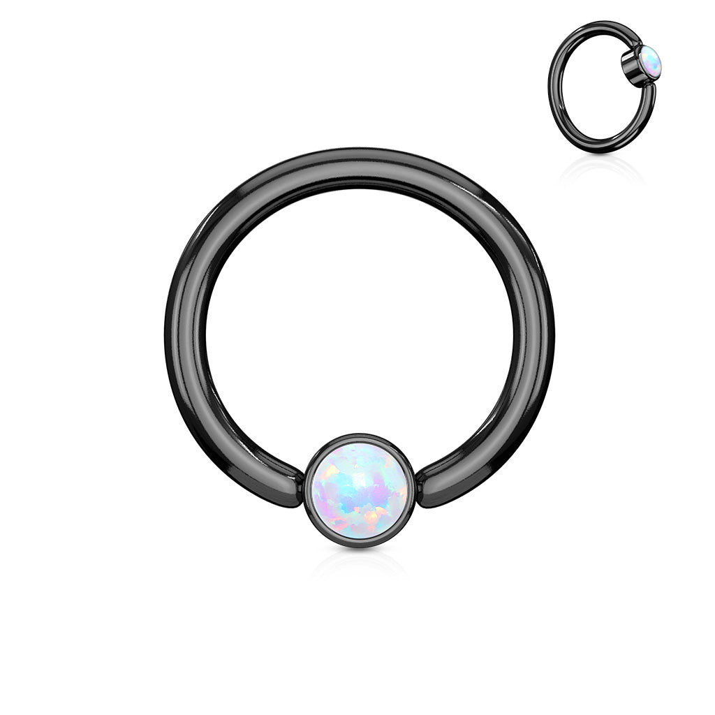 Opal Flat Ball Colored Surgical Steel CBR