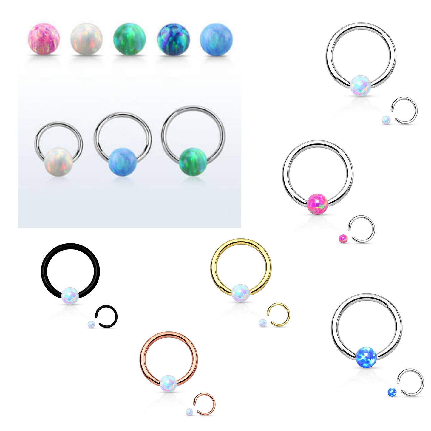 Surgical Steel CBR with Synthetic Opal