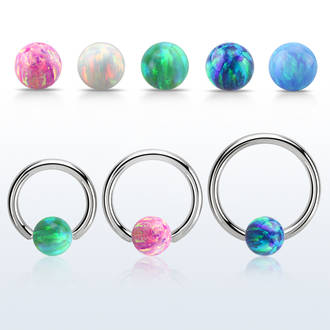 Surgical Steel CBR with Synthetic Opal