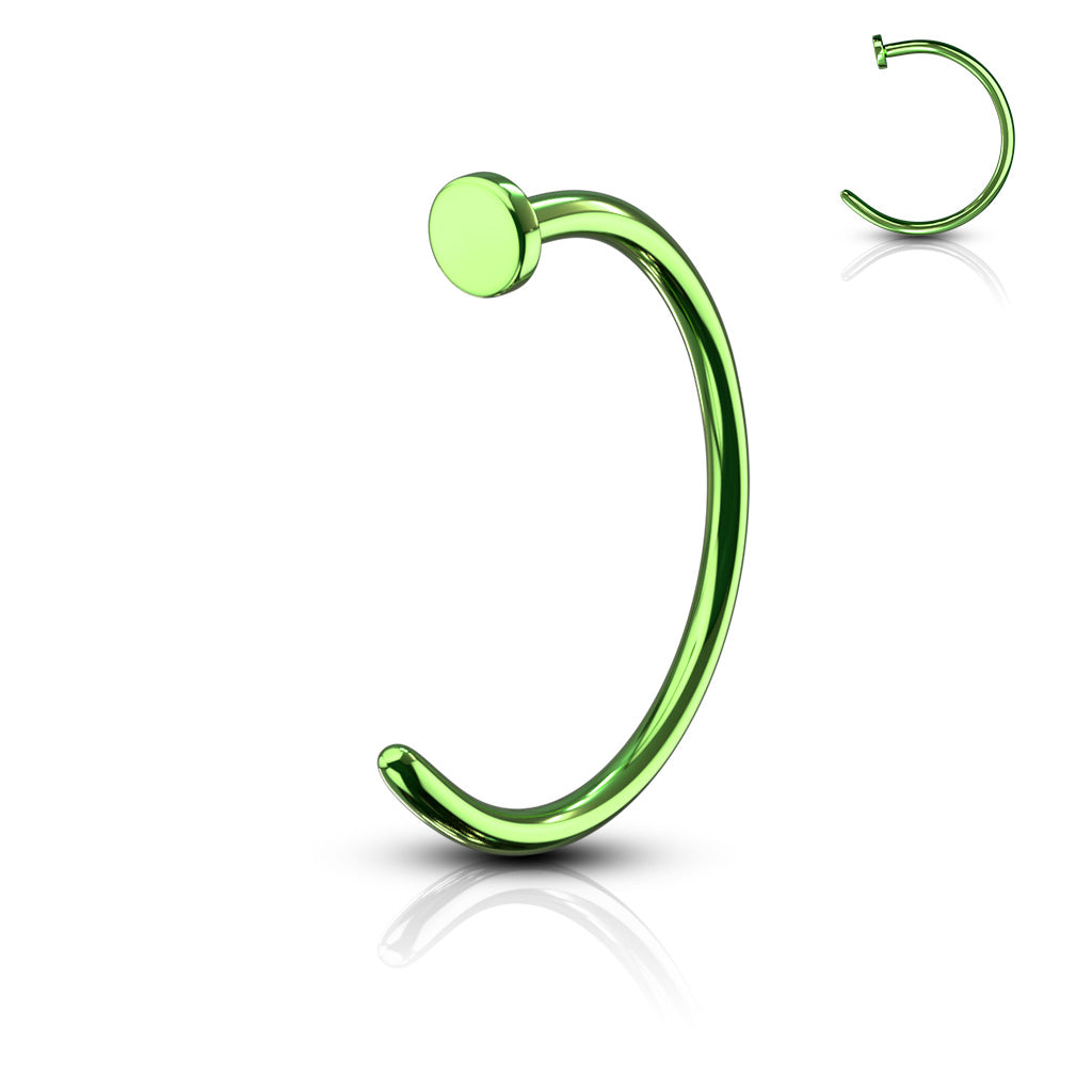 Surgical Steel Flat Top Nostril Hoop Various Colors