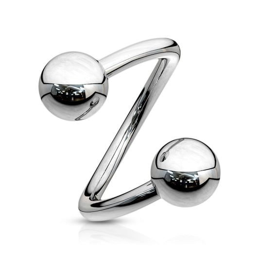 Surgical Steel Twists with Solid Ball Ends External Thread