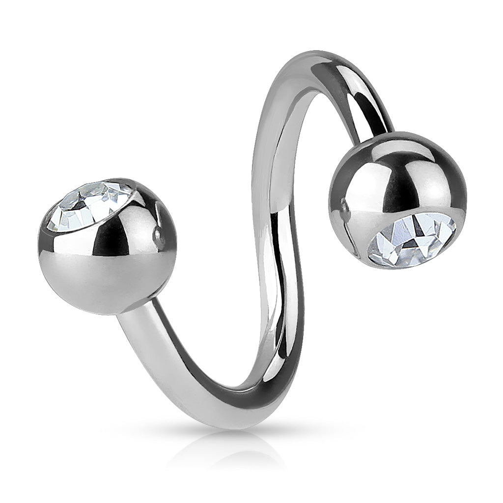 Surgical Steel Twists with Jeweled External Thread Balls