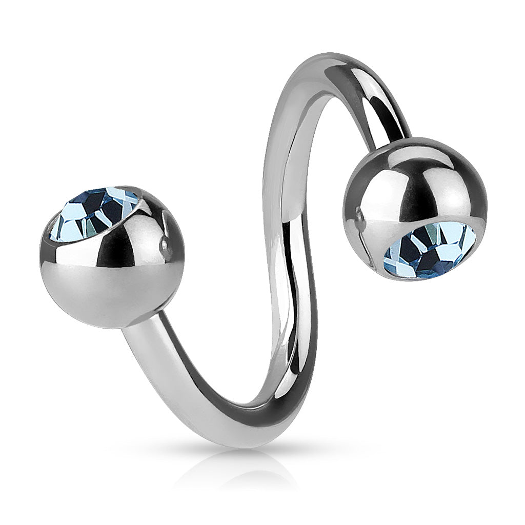 Surgical Steel Twists with Jeweled External Thread Balls