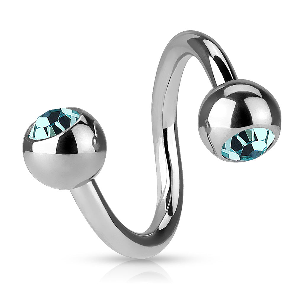 Surgical Steel Twists with Jeweled External Thread Balls