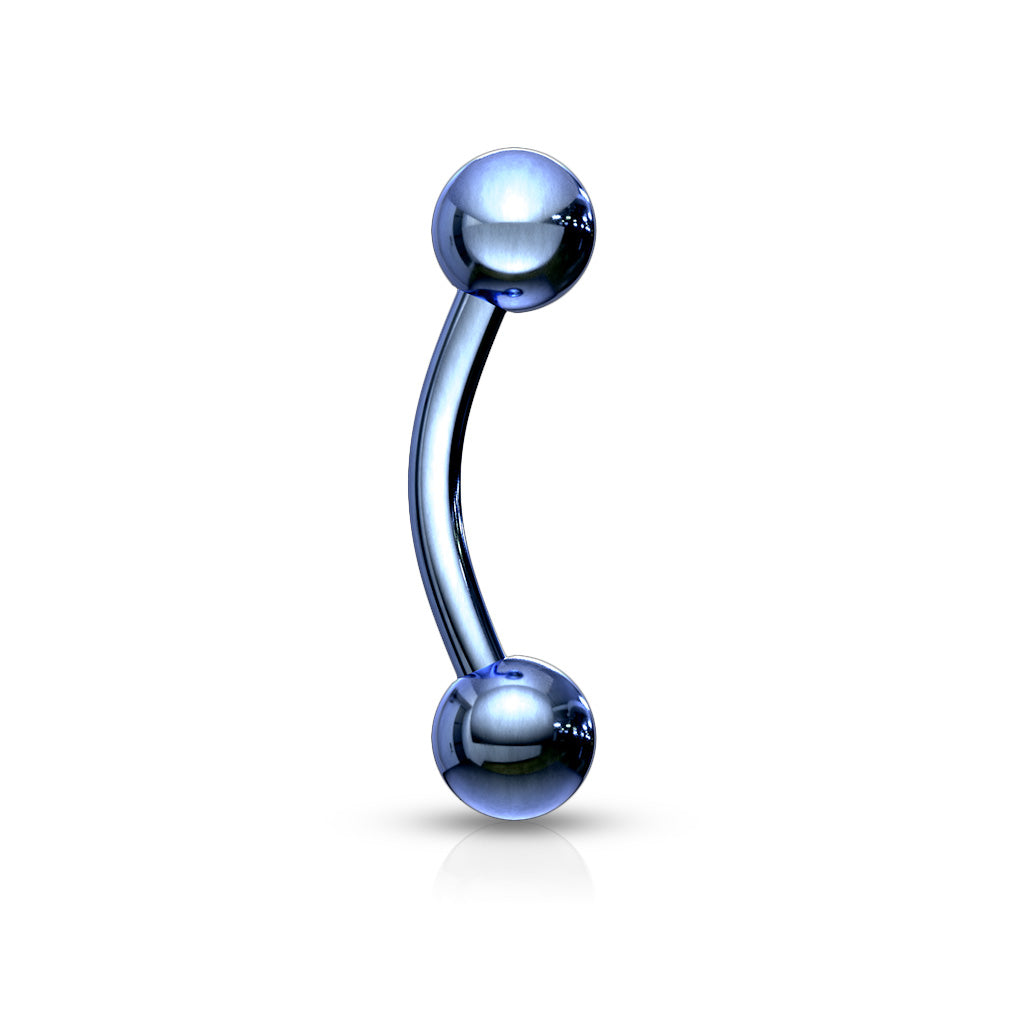 Colored Surgical Steel External Thread Curved Barbells