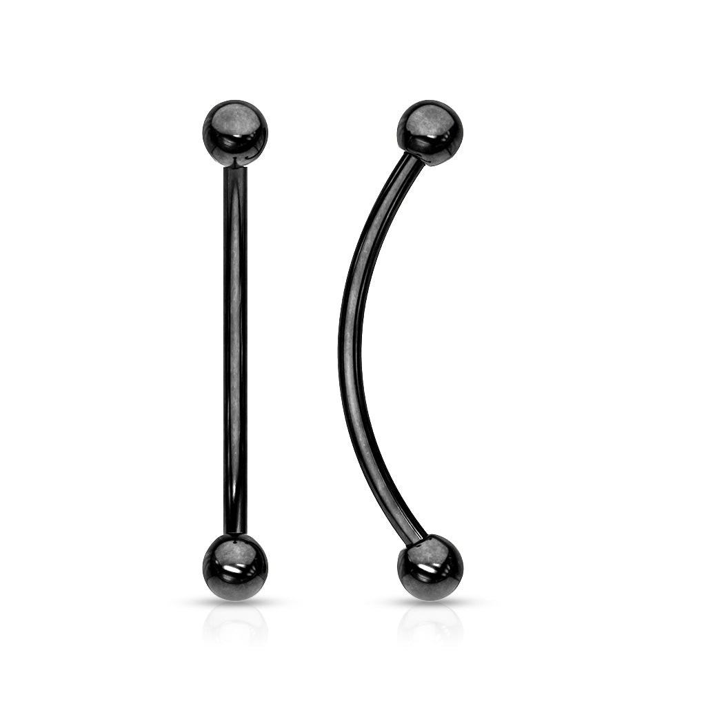 Surgical Steel External Thread Snake Eyes Curved Barbells