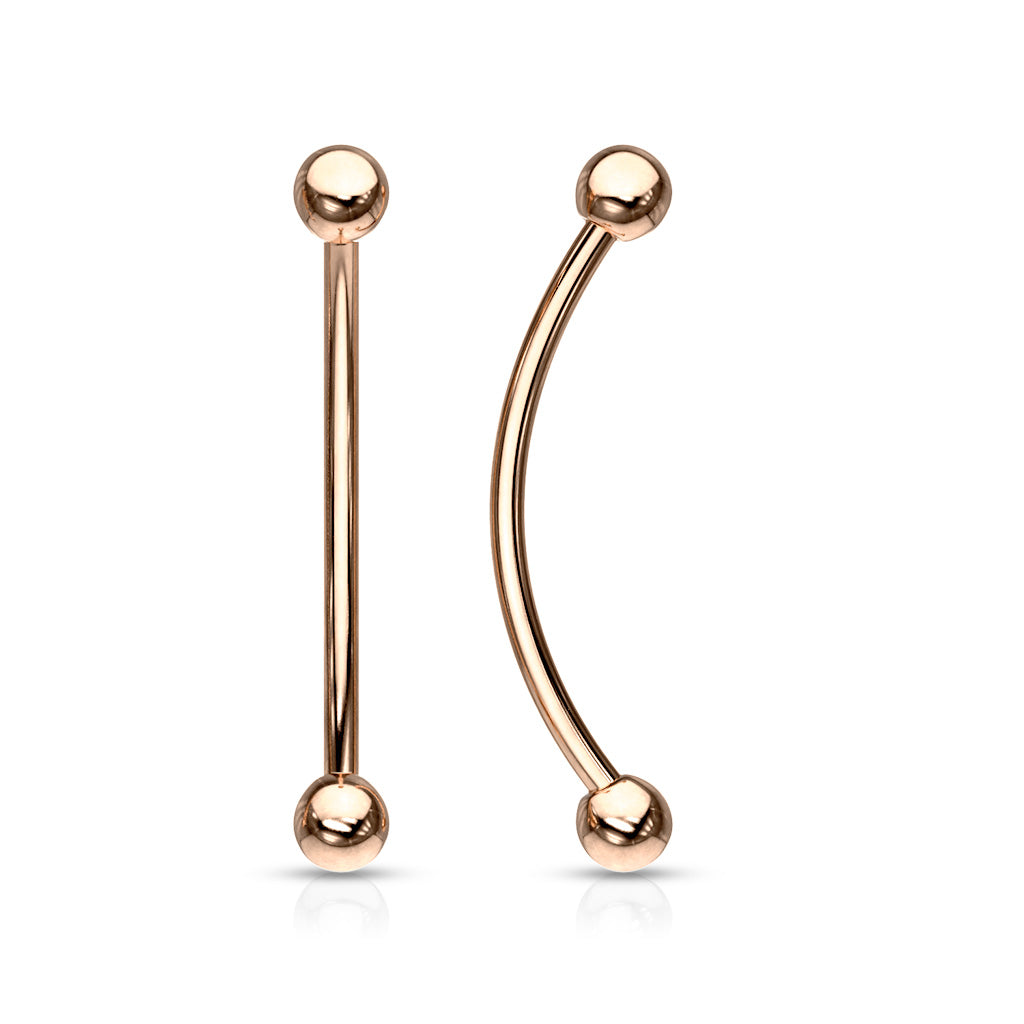 Surgical Steel External Thread Snake Eyes Curved Barbells