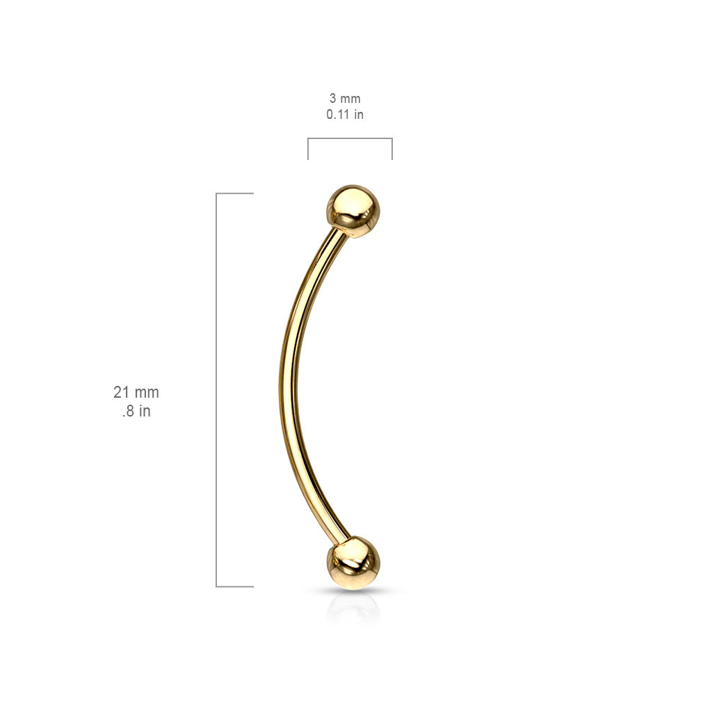 Surgical Steel External Thread Snake Eyes Curved Barbells