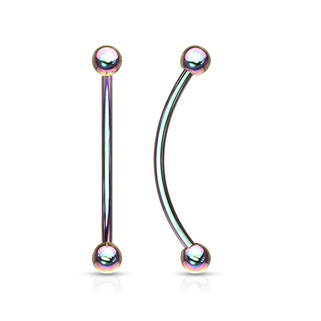 Surgical Steel External Thread Snake Eyes Curved Barbells
