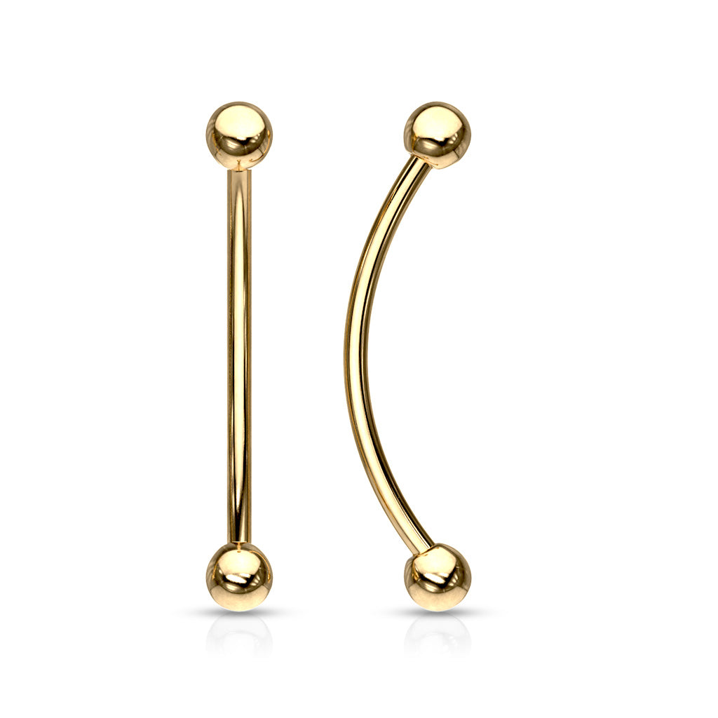 Surgical Steel External Thread Snake Eyes Curved Barbells