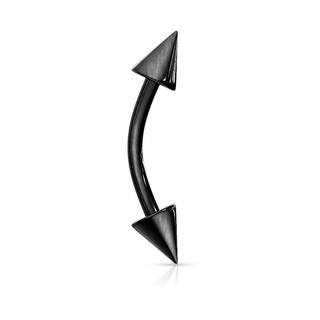 Surgical Steel Curved Barbells with Spike Ends External Thread