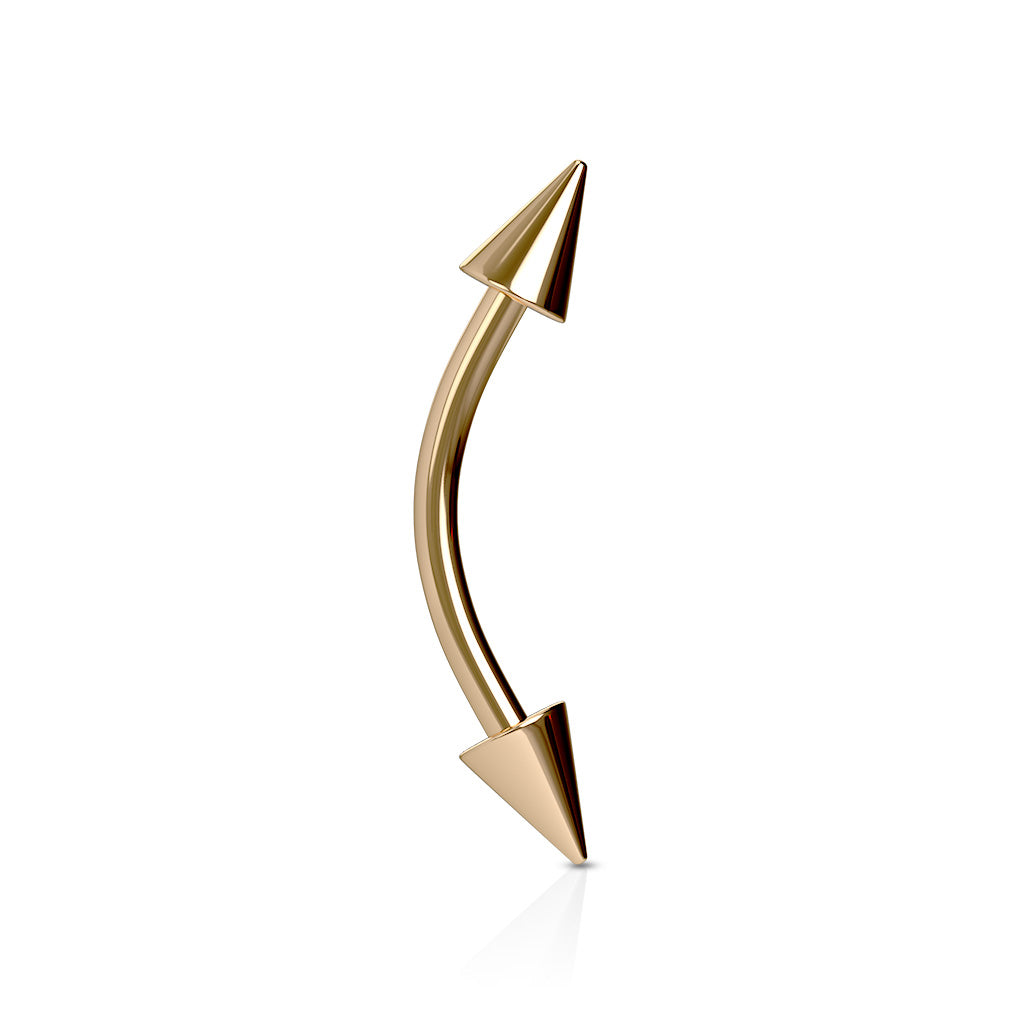 Surgical Steel Curved Barbells with Spike Ends External Thread