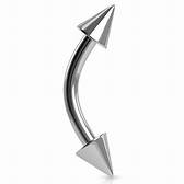 Surgical Steel Curved Barbells with Spike Ends External Thread