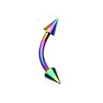 Surgical Steel Curved Barbells with Spike Ends External Thread