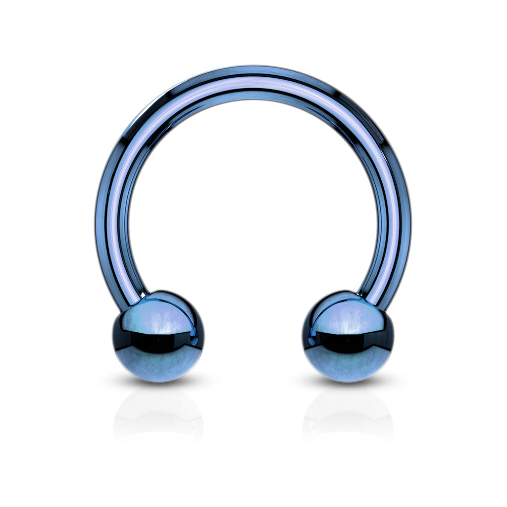 Colored Surgical Steel Horseshoes External Thread