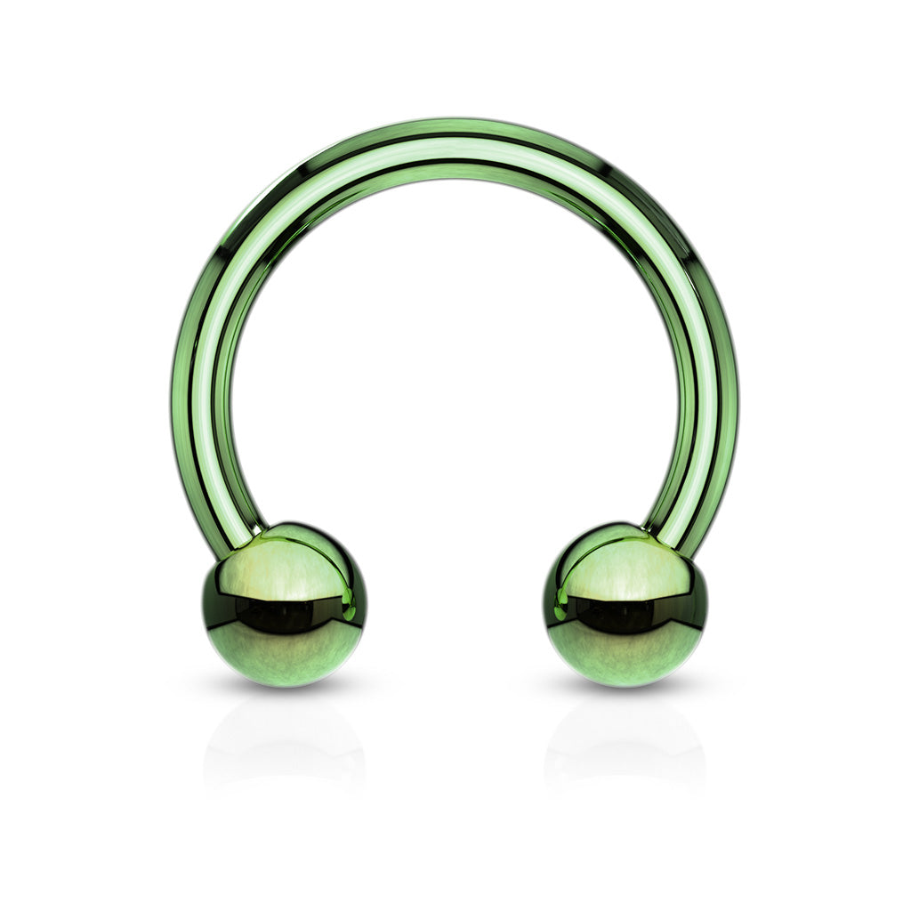 Colored Surgical Steel Horseshoes External Thread