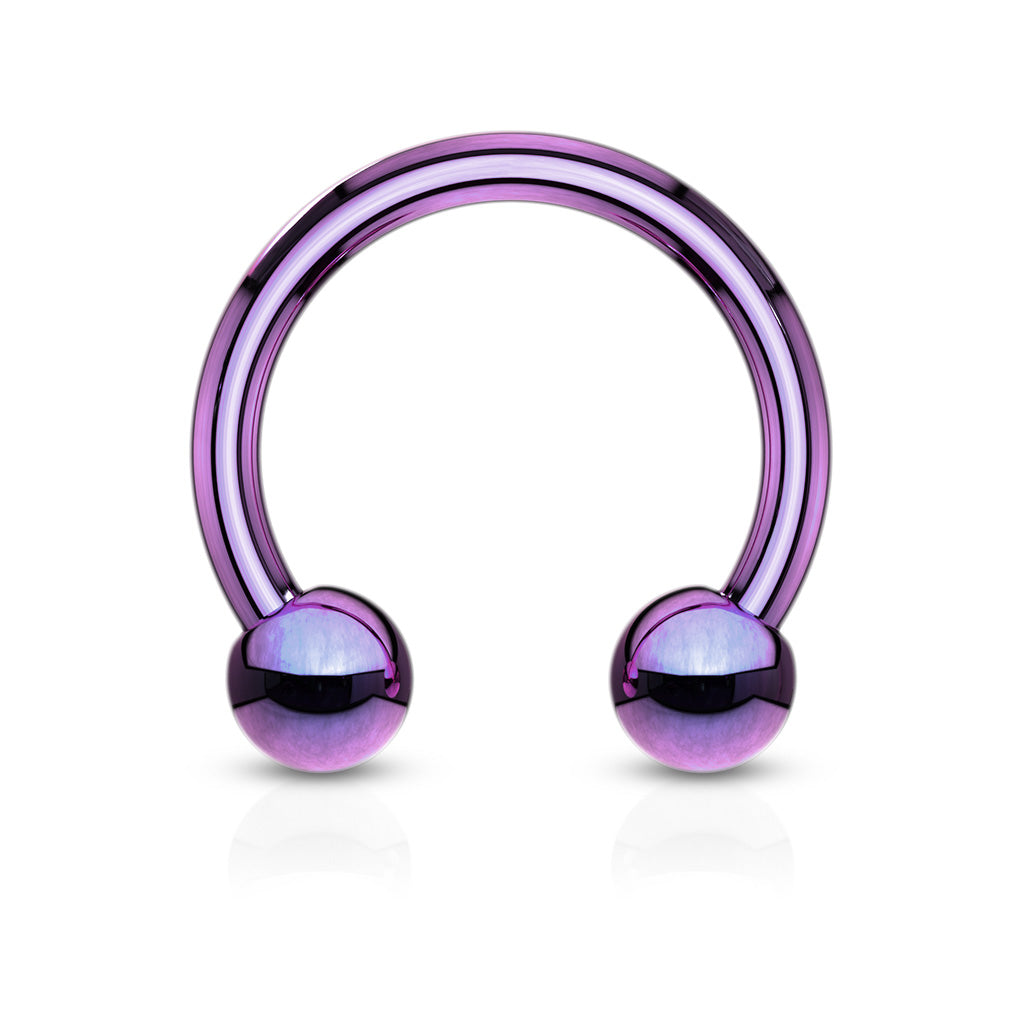 Colored Surgical Steel Horseshoes External Thread