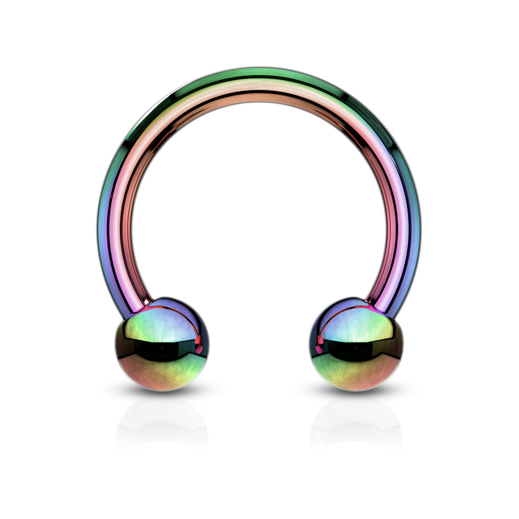 Colored Surgical Steel Horseshoes External Thread