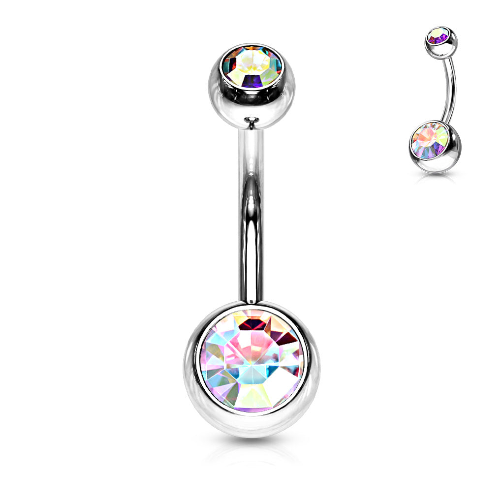 Belly Banana Standard Double Gem Surgical Steel External Thread