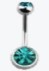 Belly Banana Standard Double Gem Surgical Steel External Thread