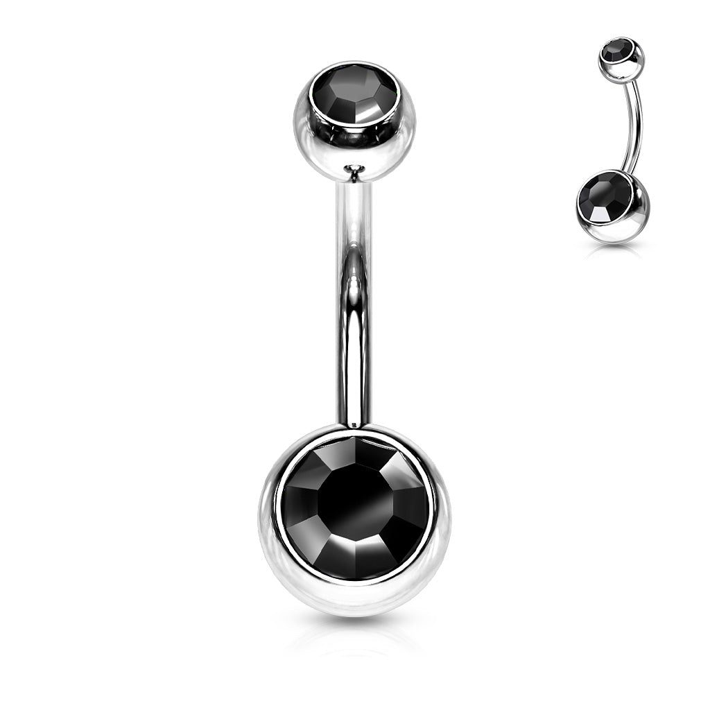 Belly Banana Standard Double Gem Surgical Steel External Thread