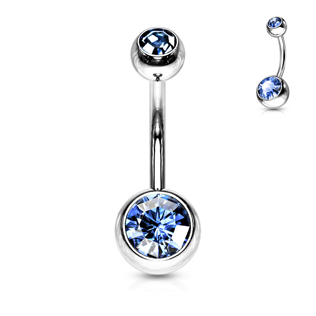 Belly Banana Standard Double Gem Surgical Steel External Thread