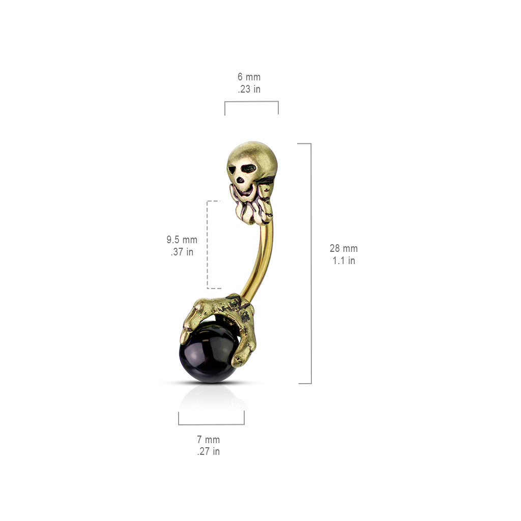 Claw Holding Ball with Skull Top Belly Banana