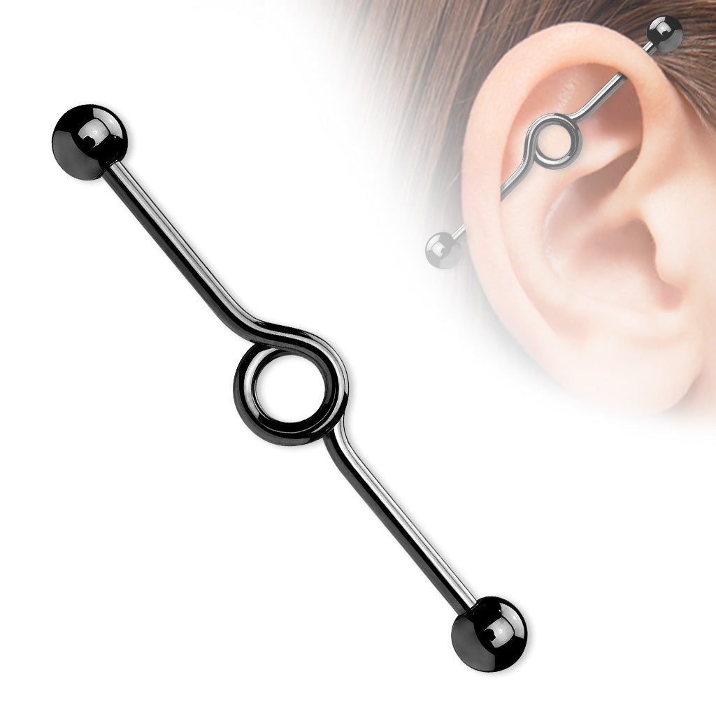 Industrial Barbell Loop Design Surgical Steel External Thread