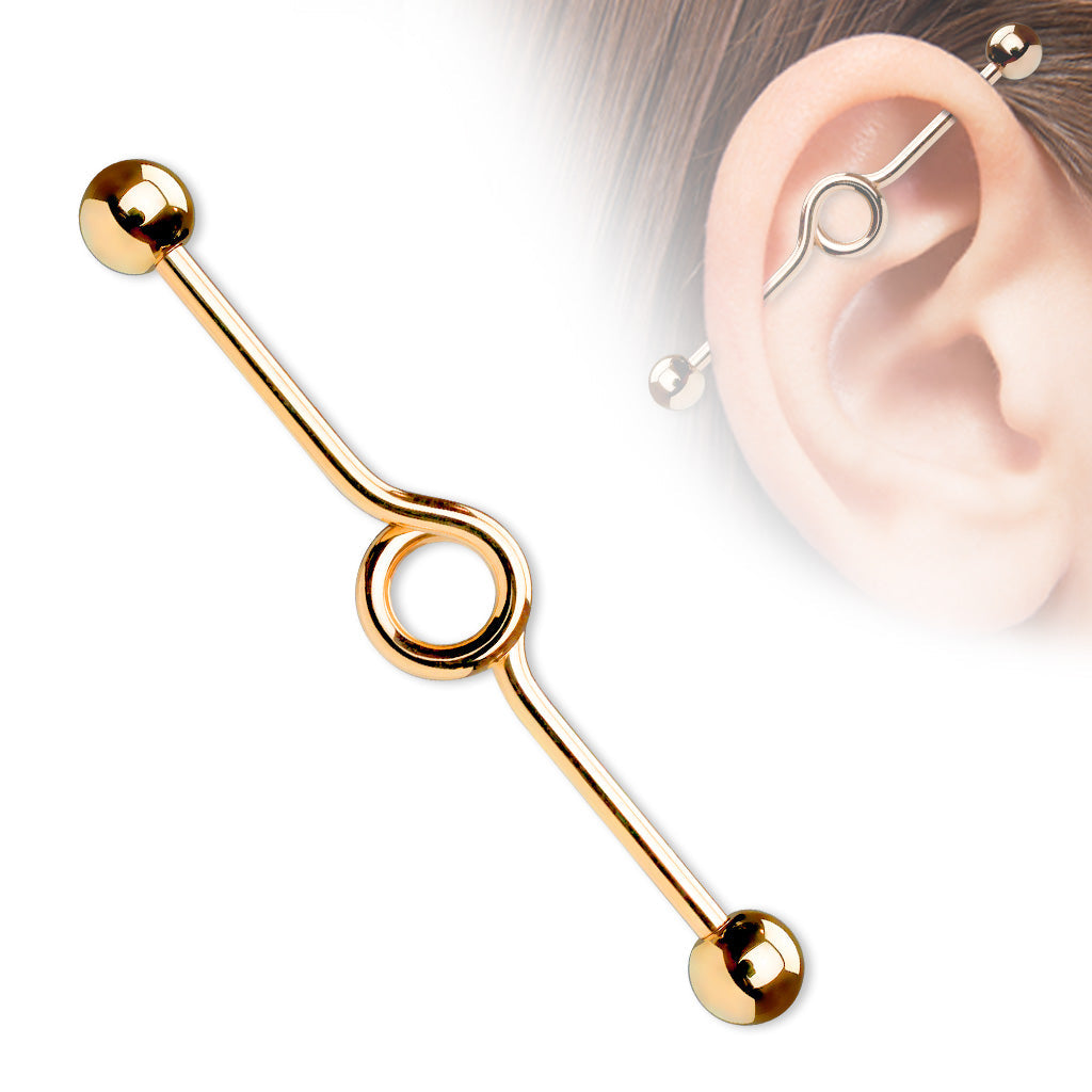 Industrial Barbell Loop Design Surgical Steel External Thread