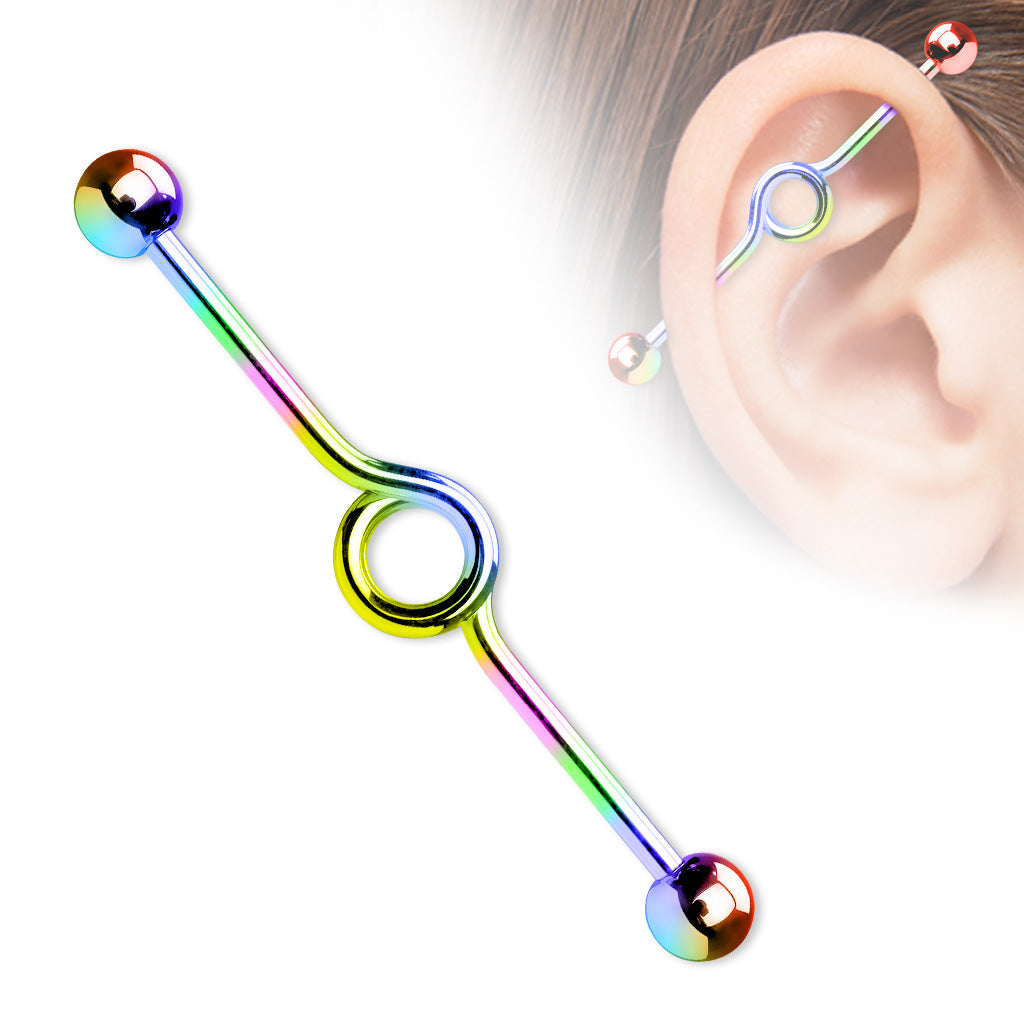 Industrial Barbell Loop Design Surgical Steel External Thread
