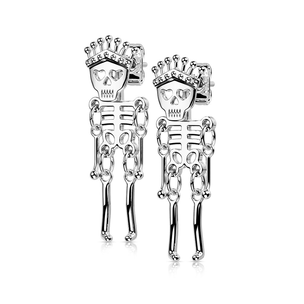 Skeleton Dangle Surgical Steel Earrings