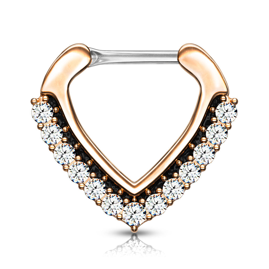 Surgical Steel Chevron CZ Clicker 16G 8mm only - CLEARANCE