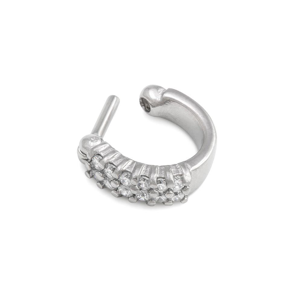 Surgical Steel Twin Row Crystal Clicker 16G