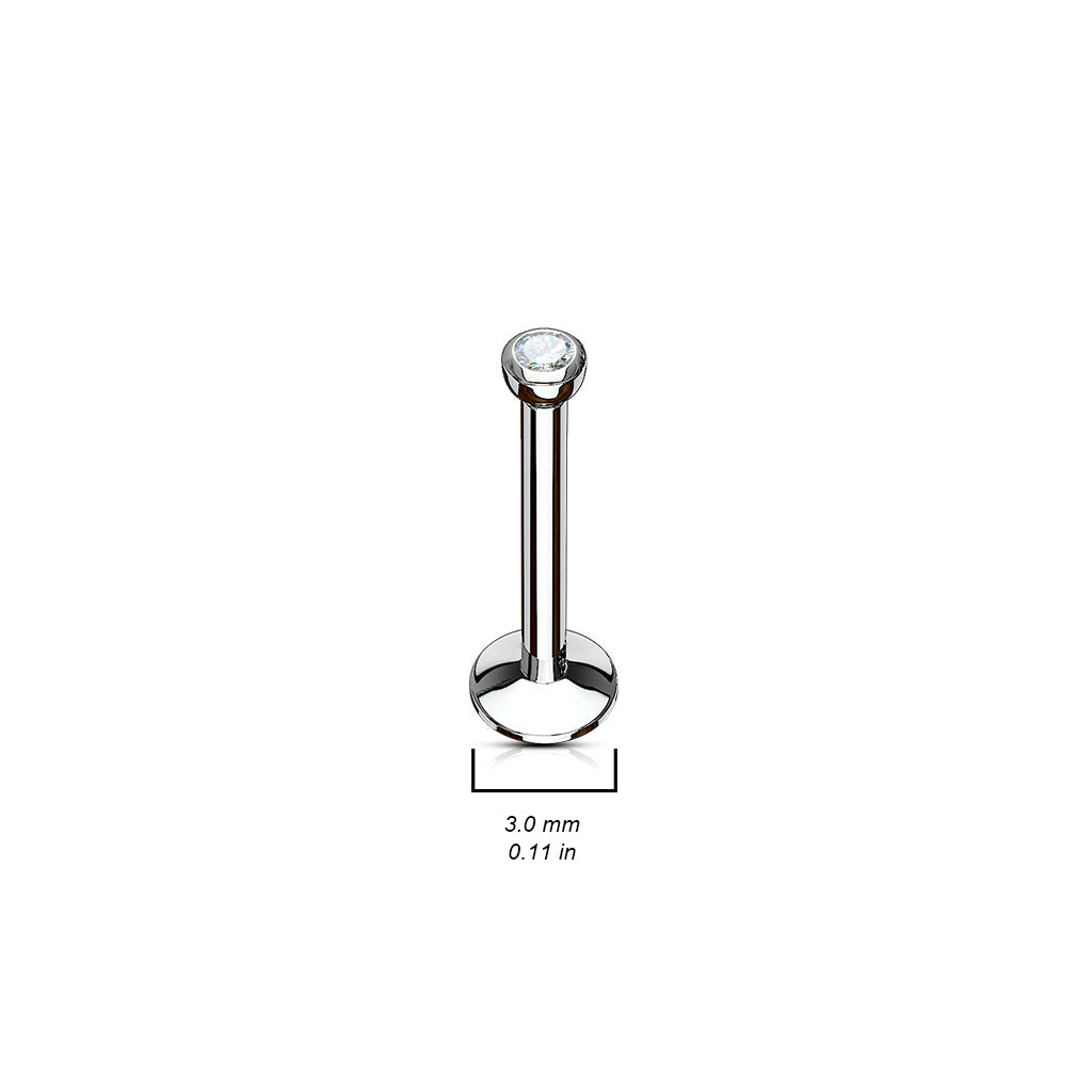 Surgical Steel Press Fit Gem Ball Internally Threaded Labret