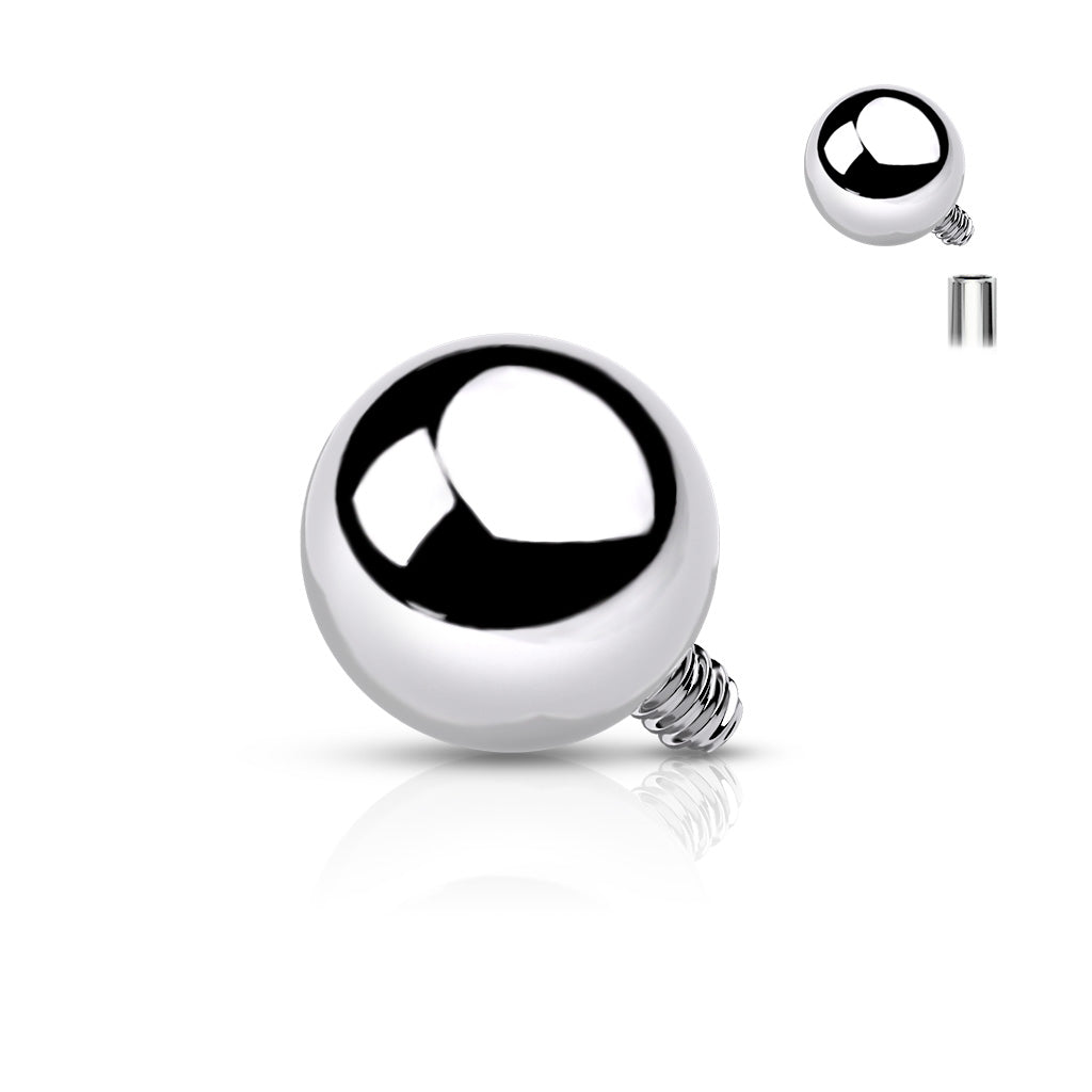 Internally Threaded Surgical Steel Solid Ball Tops 10 Pack