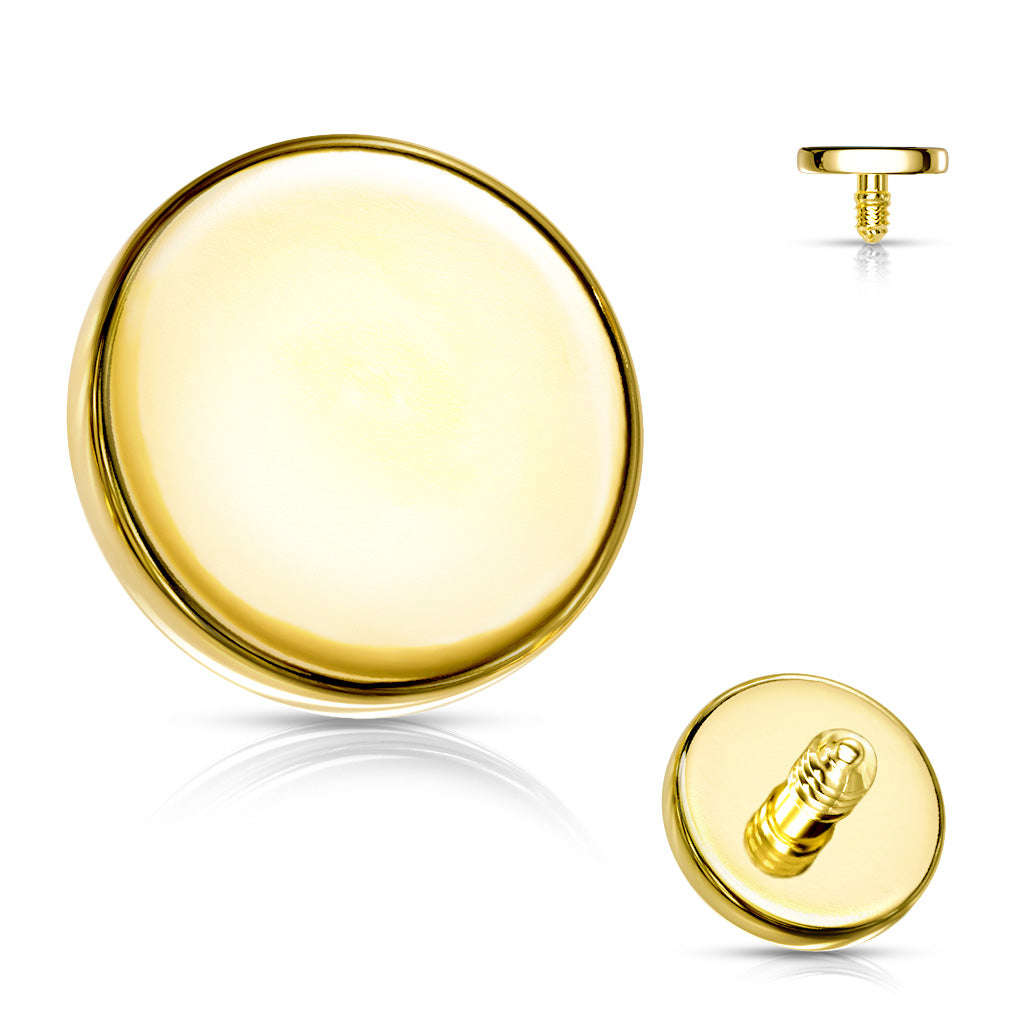 Surgical Steel Internally Threaded Flat Circle Disc Tops