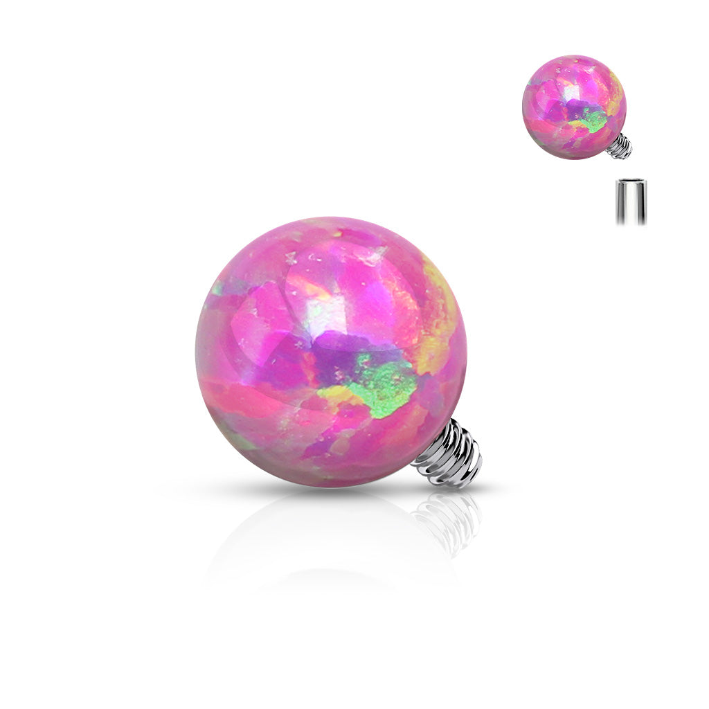 Internal Thread Opal Ball Surgical Steel Top