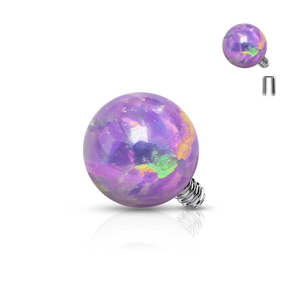 Internal Thread Opal Ball Surgical Steel Top