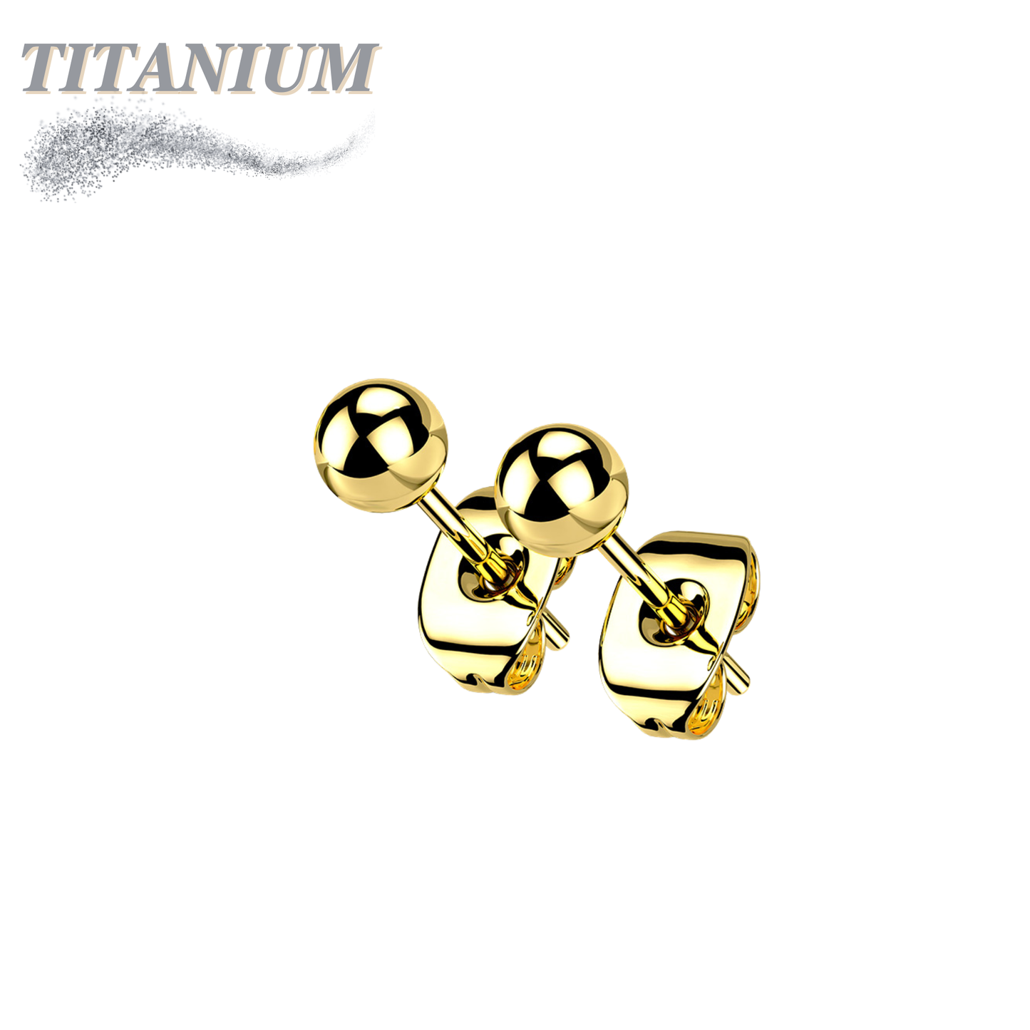 All Titanium Ball Stud Earrings