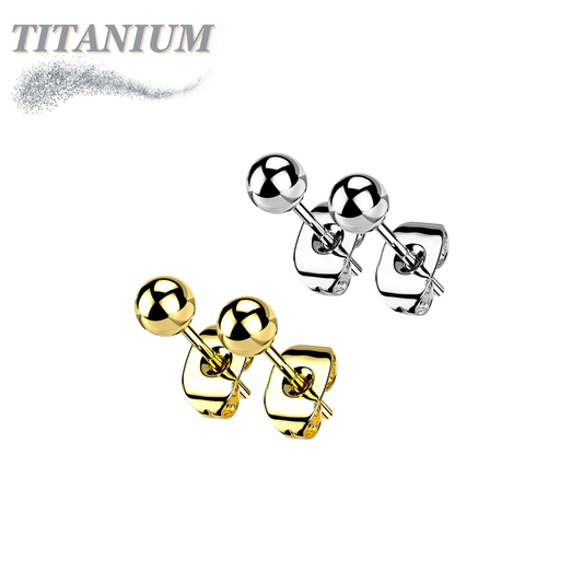 All Titanium Ball Stud Earrings