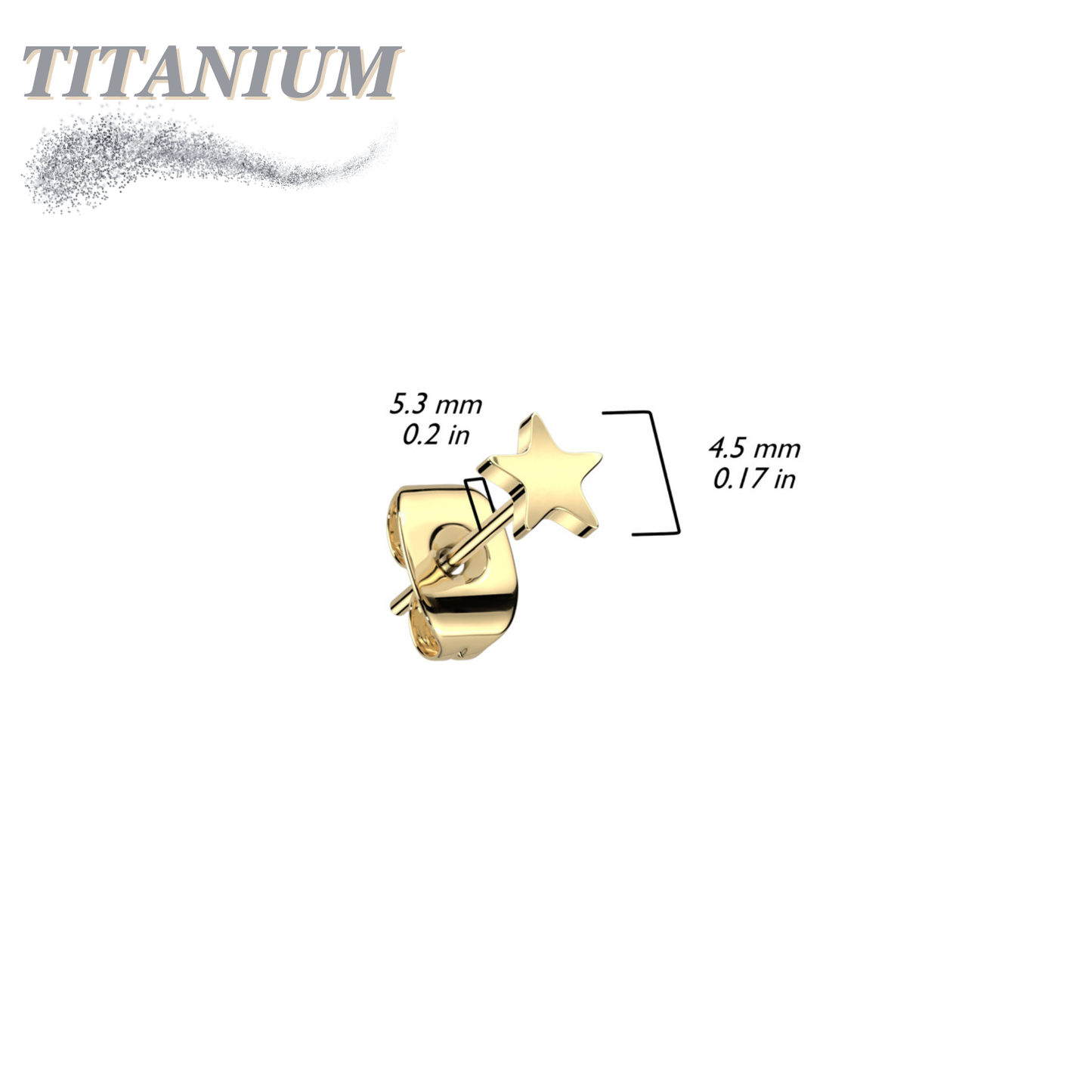 All Titanium Star Top Earrings