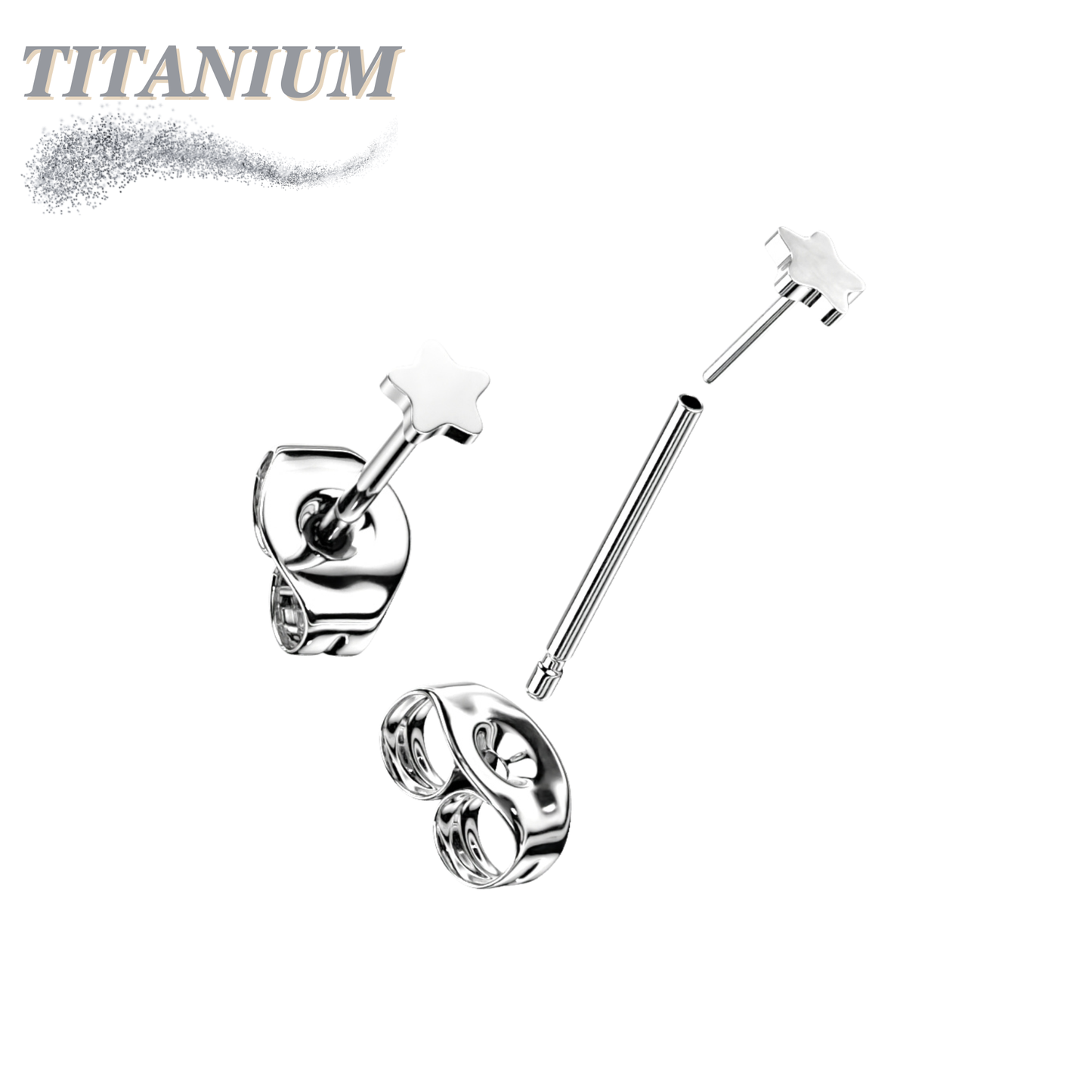 Titanium Threadless Earring Stud Post Only